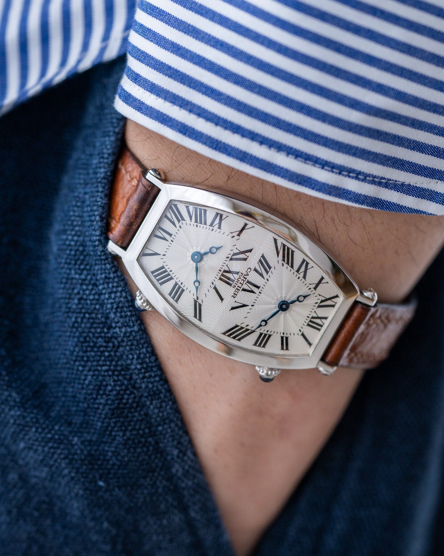 Cartier トノー 2459D デュアルタイム WG CPCP Watch CARTIER