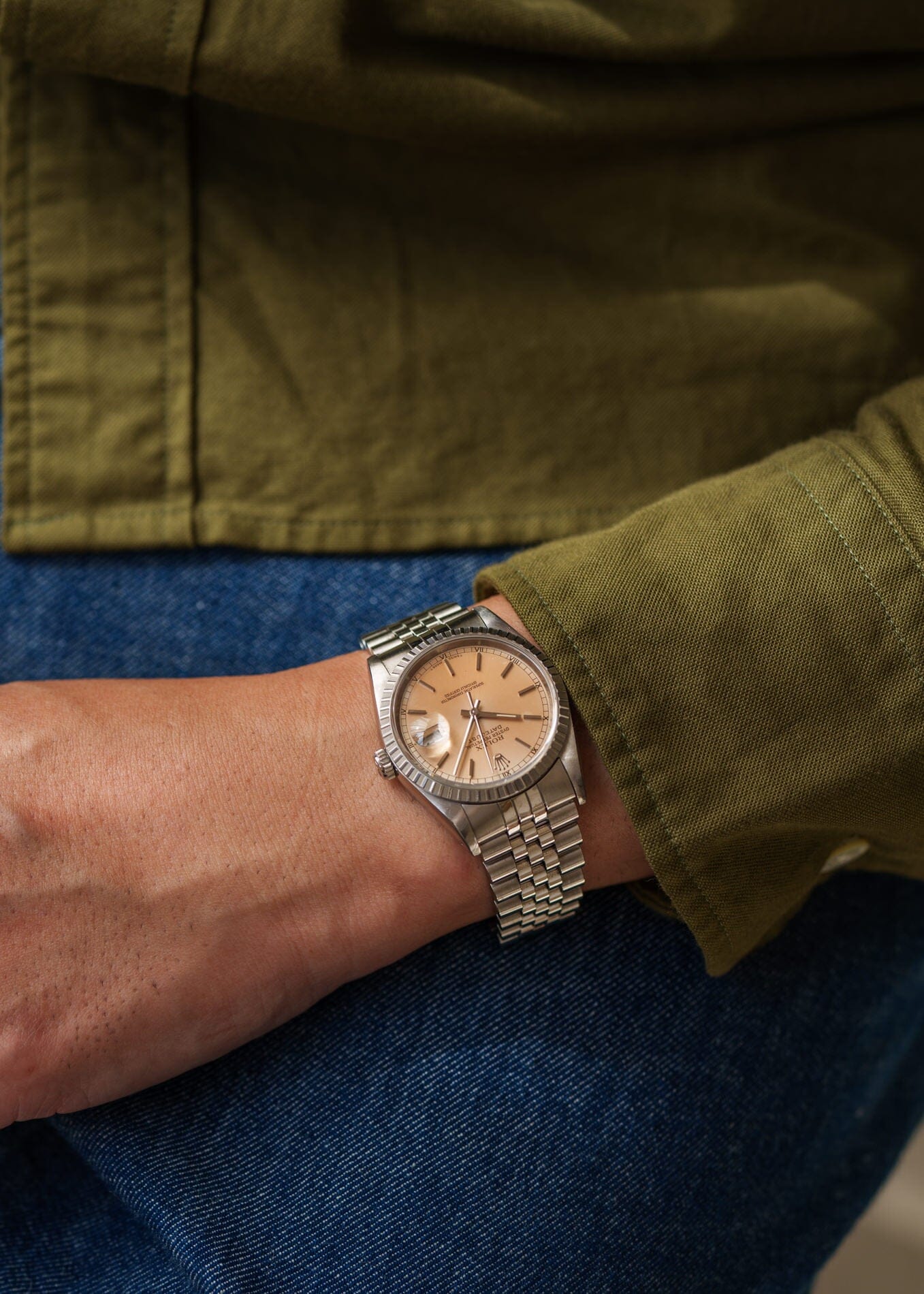 ロレックス デイトジャスト 16220 シルバーパティナダイアル Watch ROLEX