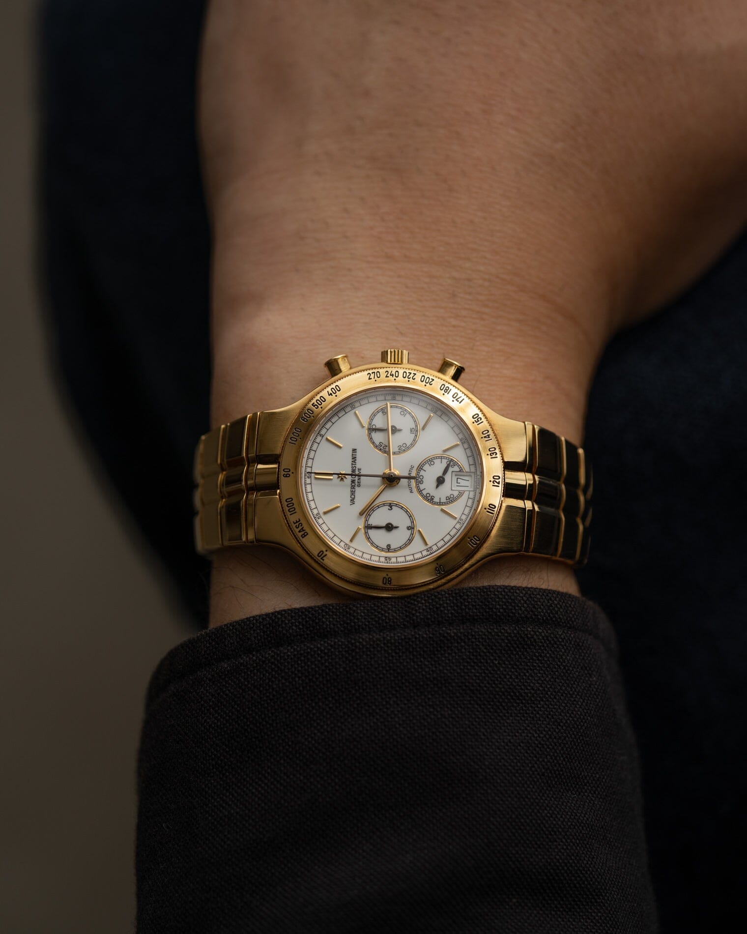 Vacheron Constantin フィディアス 49001 YG クロノグラフ ホワイトエナメルダイアル Watch VACHERON CONSTANTIN