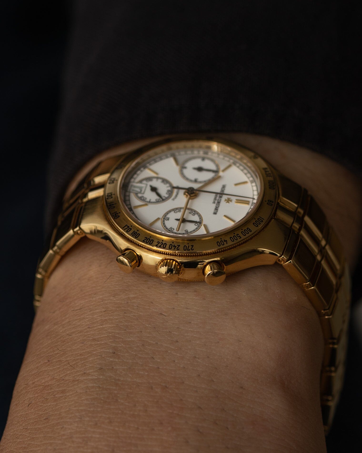 Vacheron Constantin フィディアス 49001 YG クロノグラフ ホワイトエナメルダイアル Watch VACHERON CONSTANTIN