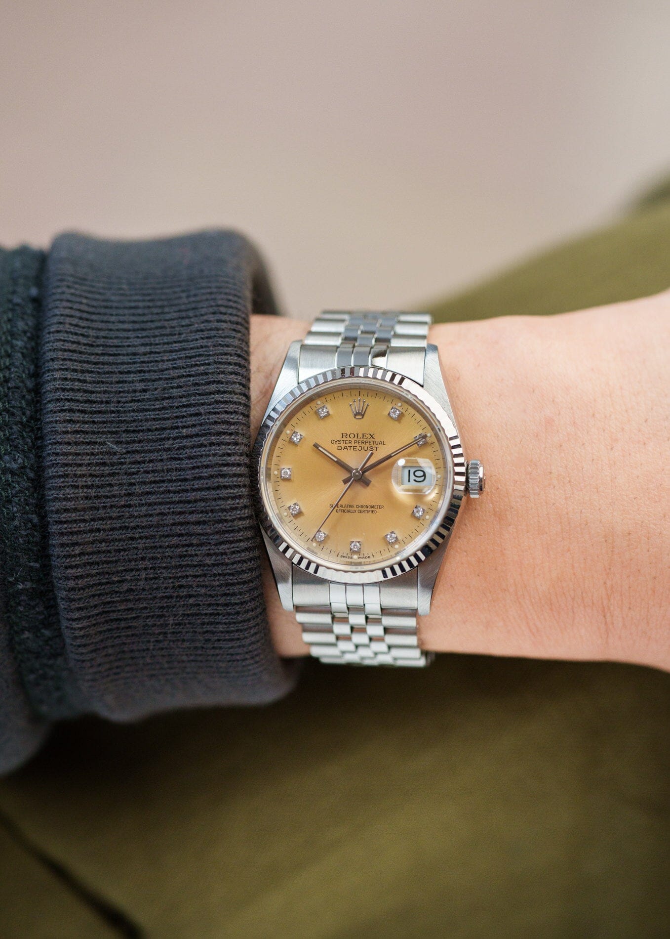 Rolex デイトジャスト 16234 シルバー ダイヤモンドダイアル 箱保証書付き Watch ROLEX