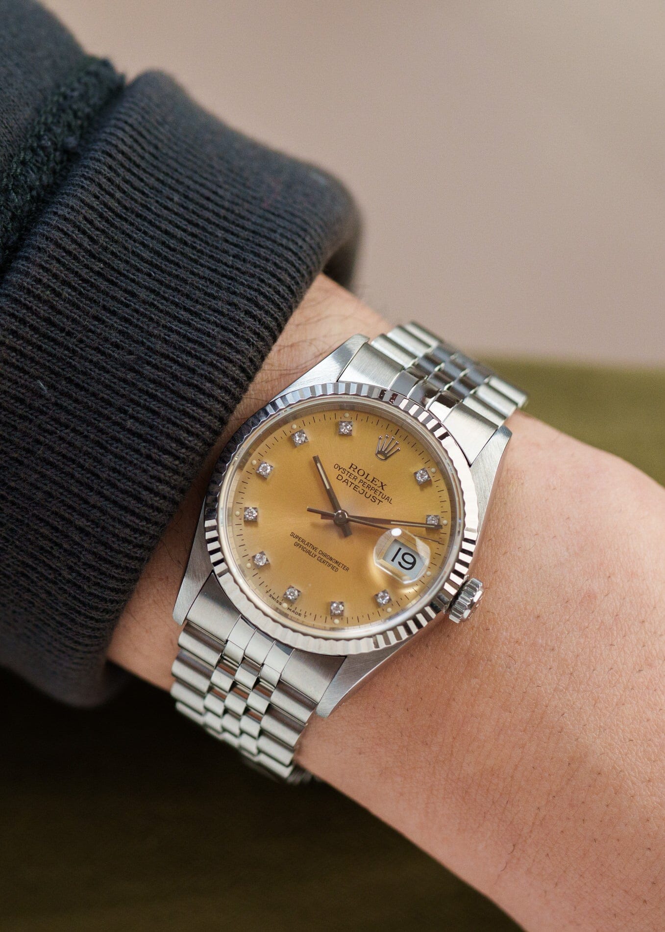 Rolex デイトジャスト 16234 シルバー ダイヤモンドダイアル 箱保証書付き Watch ROLEX