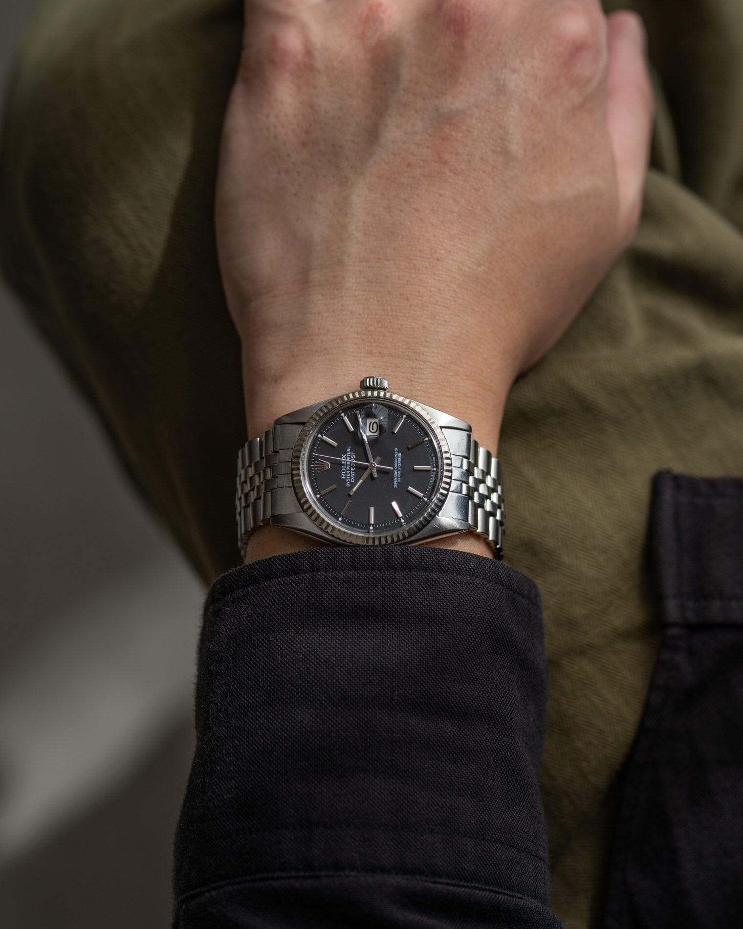 Rolex デイトジャスト 1601 マットブラック Watch ROLEX