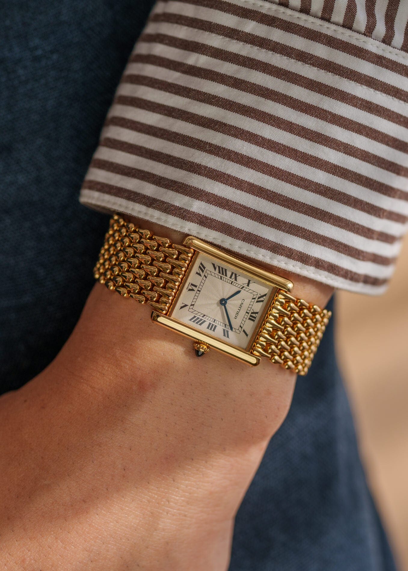 Cartier タンク ルイ カルティエ LM 16121 YG エクストラフラット 箱保証書付き Watch CARTIER