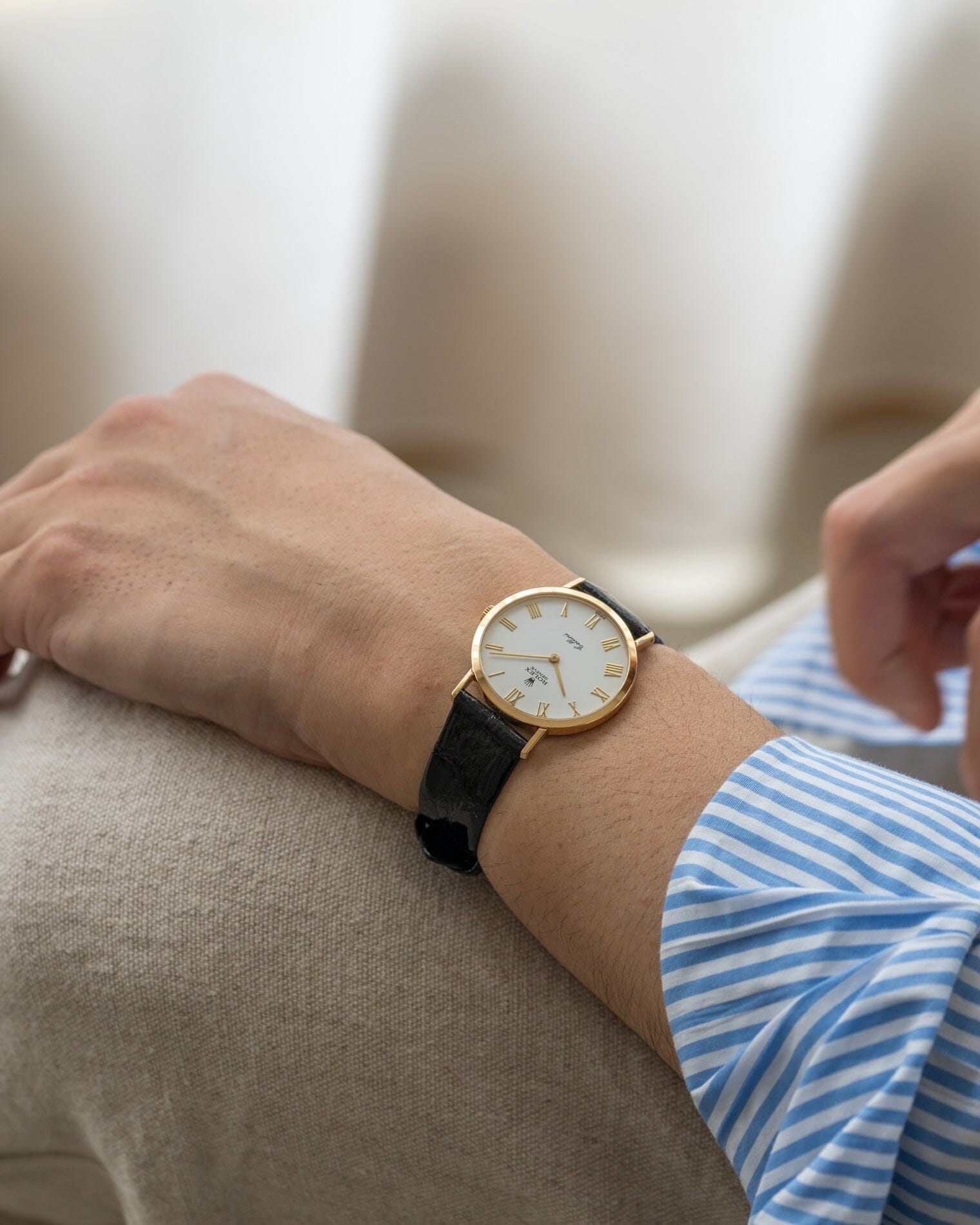 Rolex チェリーニ 4112 YG ホワイトローマン Watch ROLEX