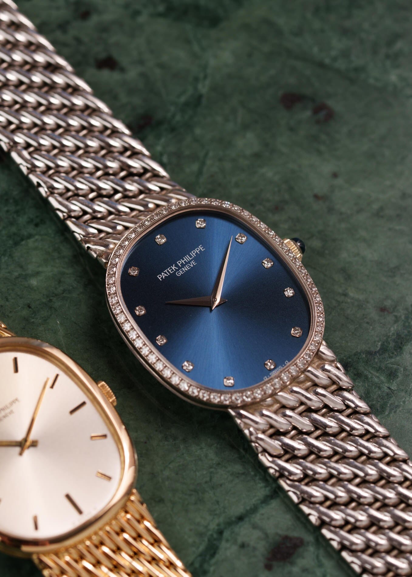 Patek Philippe ゴールデンエリプス 3849 WG ベゼルダイヤ ブルーダイアル 保証書付き Watch PATEK PHILIPPE