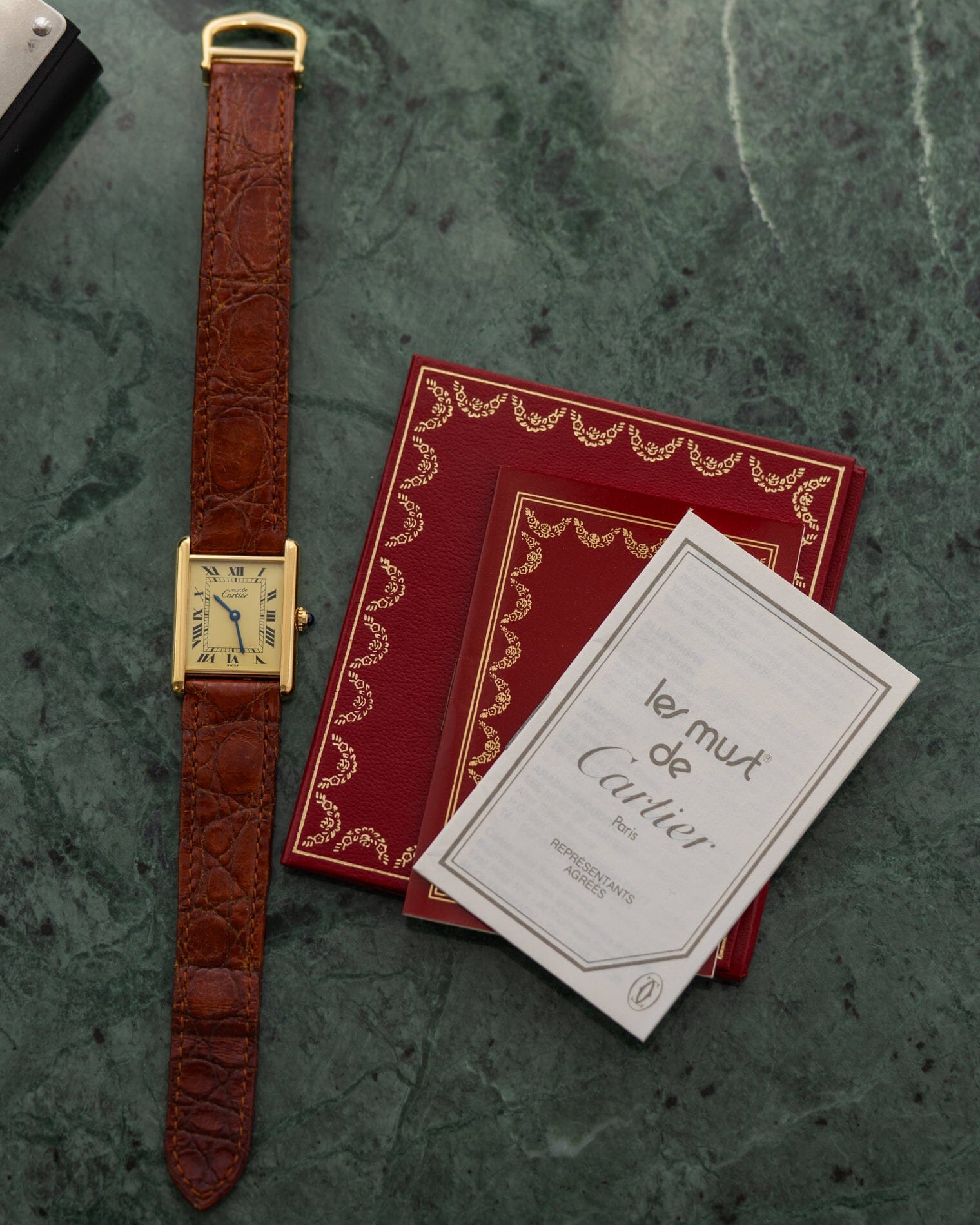 カルティエ マストタンク LM アイボリーローマン QZ Watch CARTIER