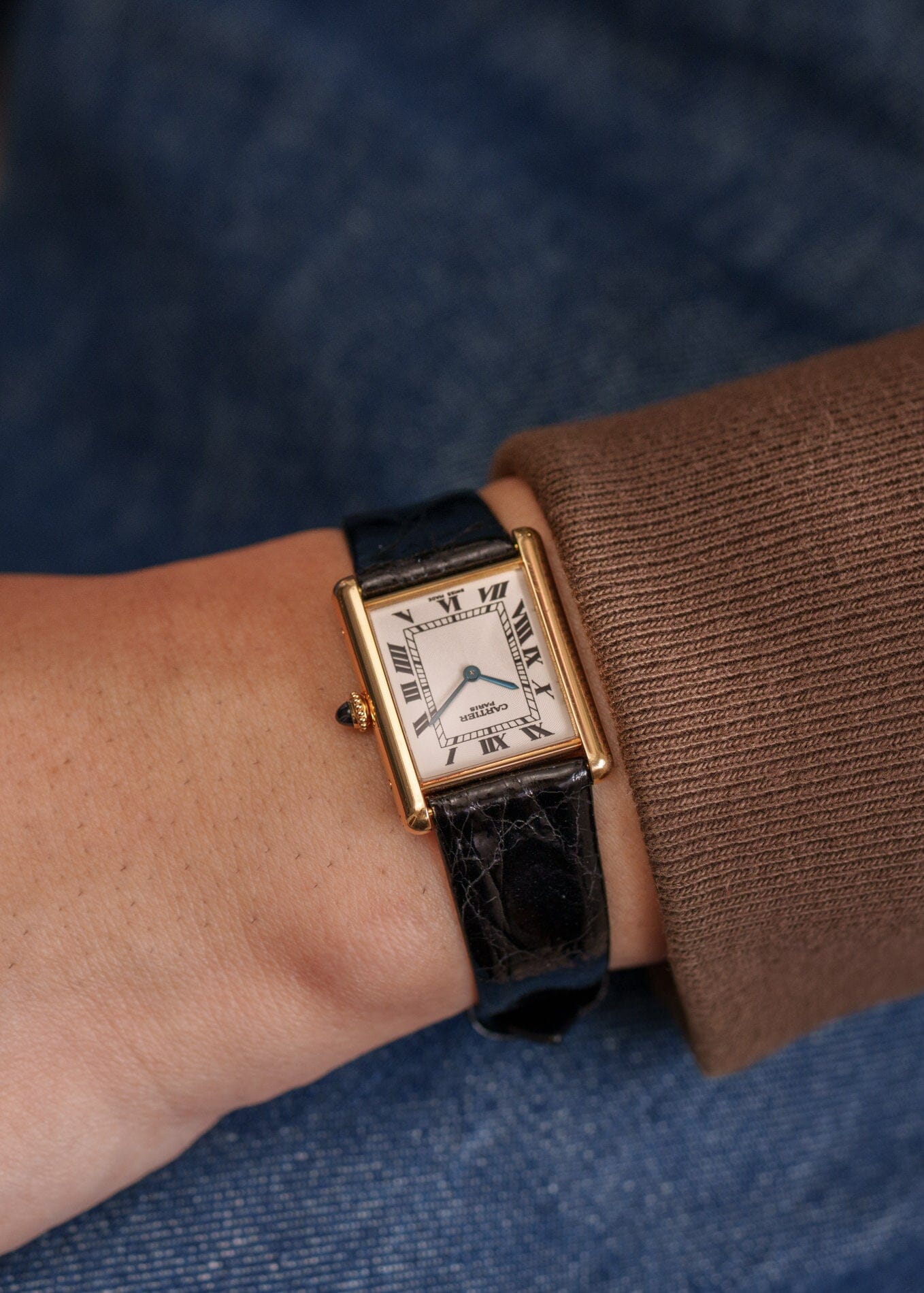 Cartier タンク ルイ カルティエ LM YG CPCP 1600B 箱付き Watch CARTIER