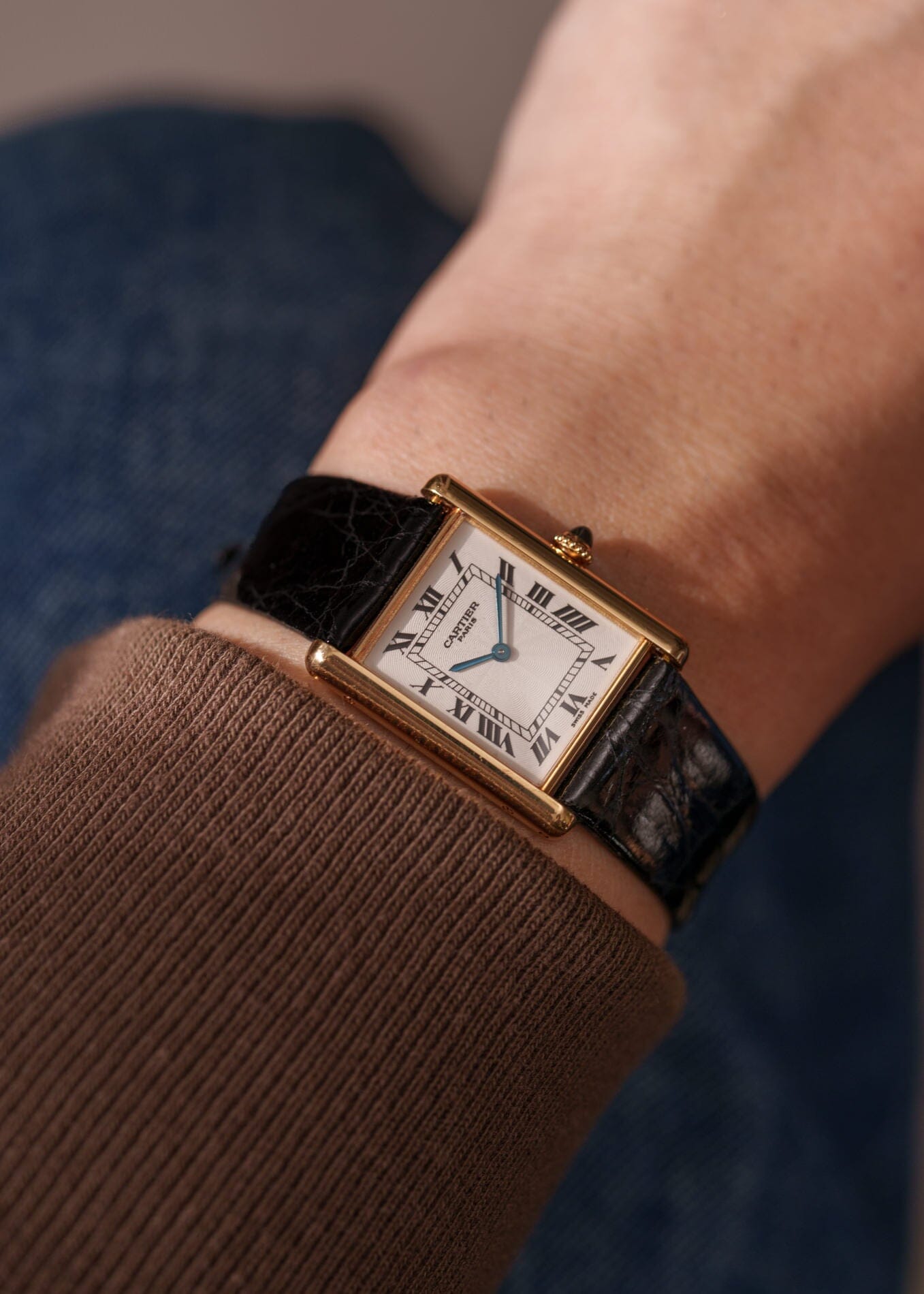 Cartier タンク ルイ カルティエ LM YG CPCP 1600B 箱付き Watch CARTIER