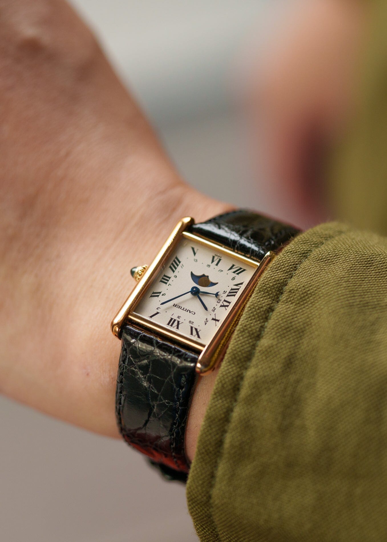 Cartier タンク ルイ カルティエ LM 81900 YG ムーンフェイズ Watch CARTIER