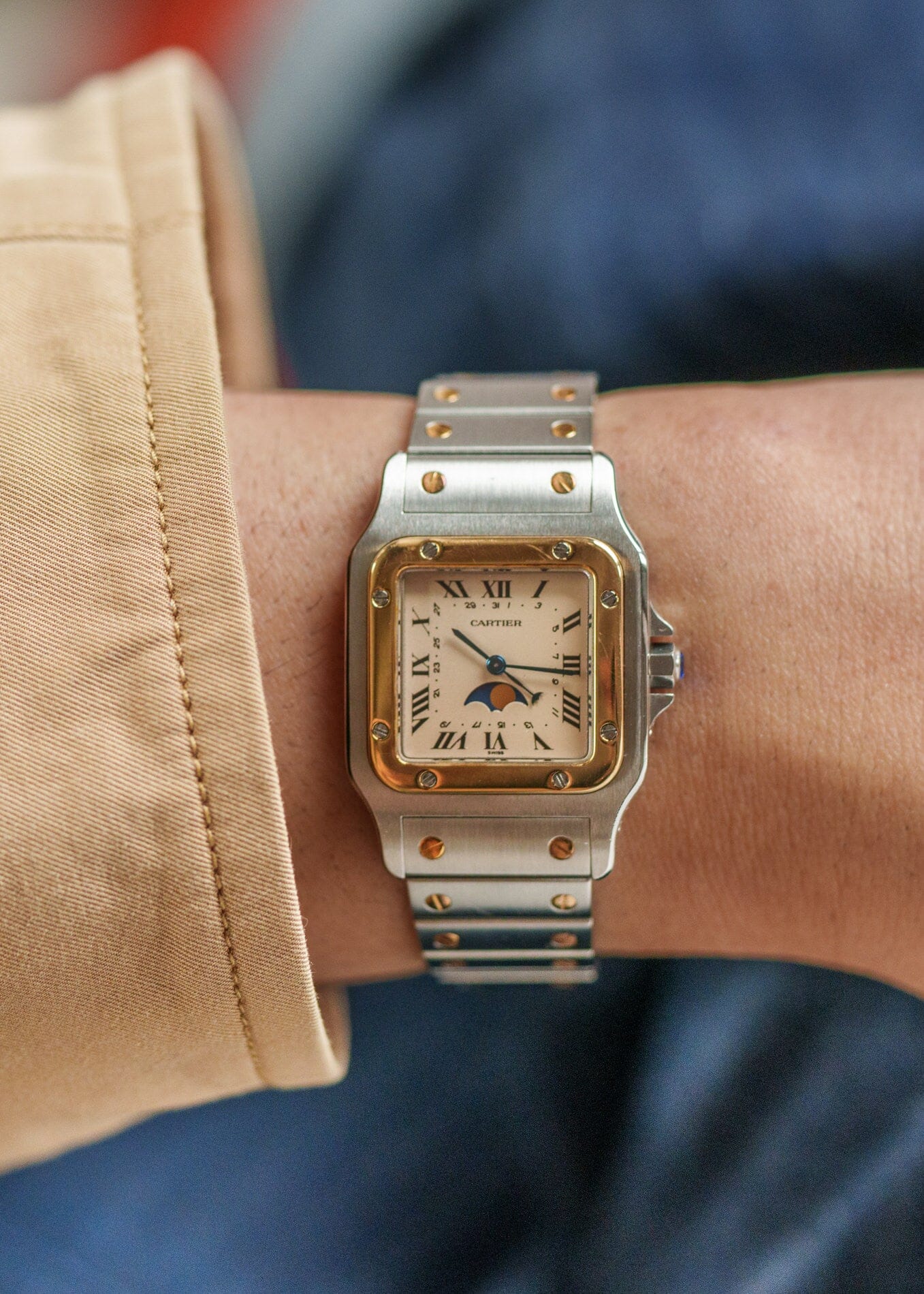 Cartier サントスガルベ LM 119901 ムーンフェイズ Watch CARTIER