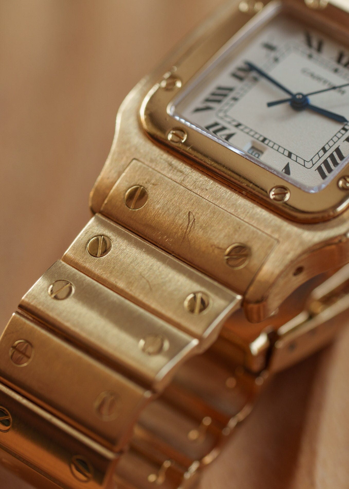 Cartier Santos Galbee LM 887901 YG with Service Paper Watch CARTIER