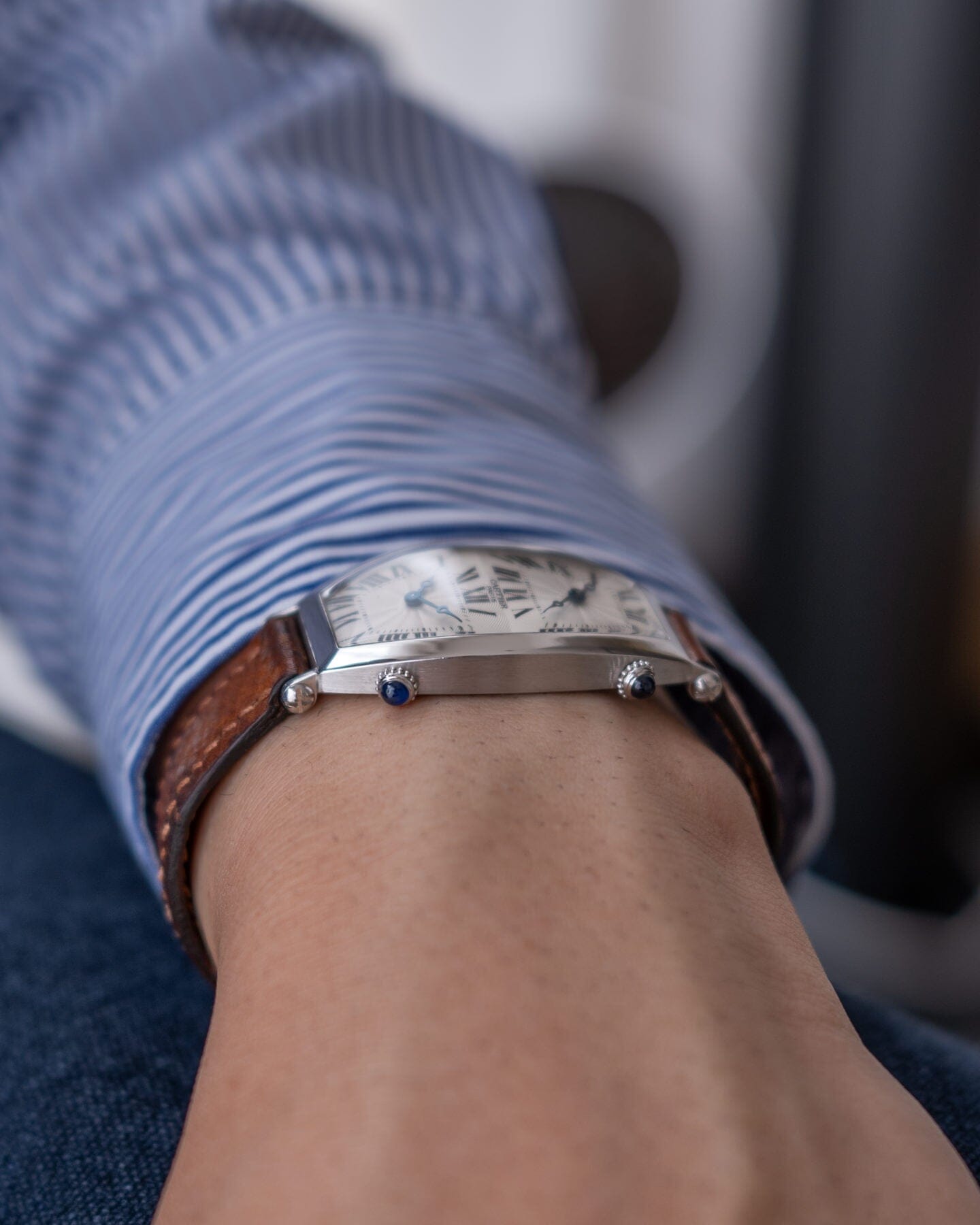 Cartier Tonneau 2459D Dual Time WG CPCP Watch CARTIER