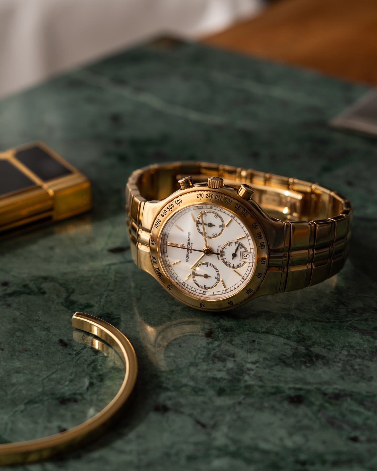 Vacheron Constantin フィディアス 49001 YG クロノグラフ ホワイトエナメルダイアル Watch VACHERON CONSTANTIN