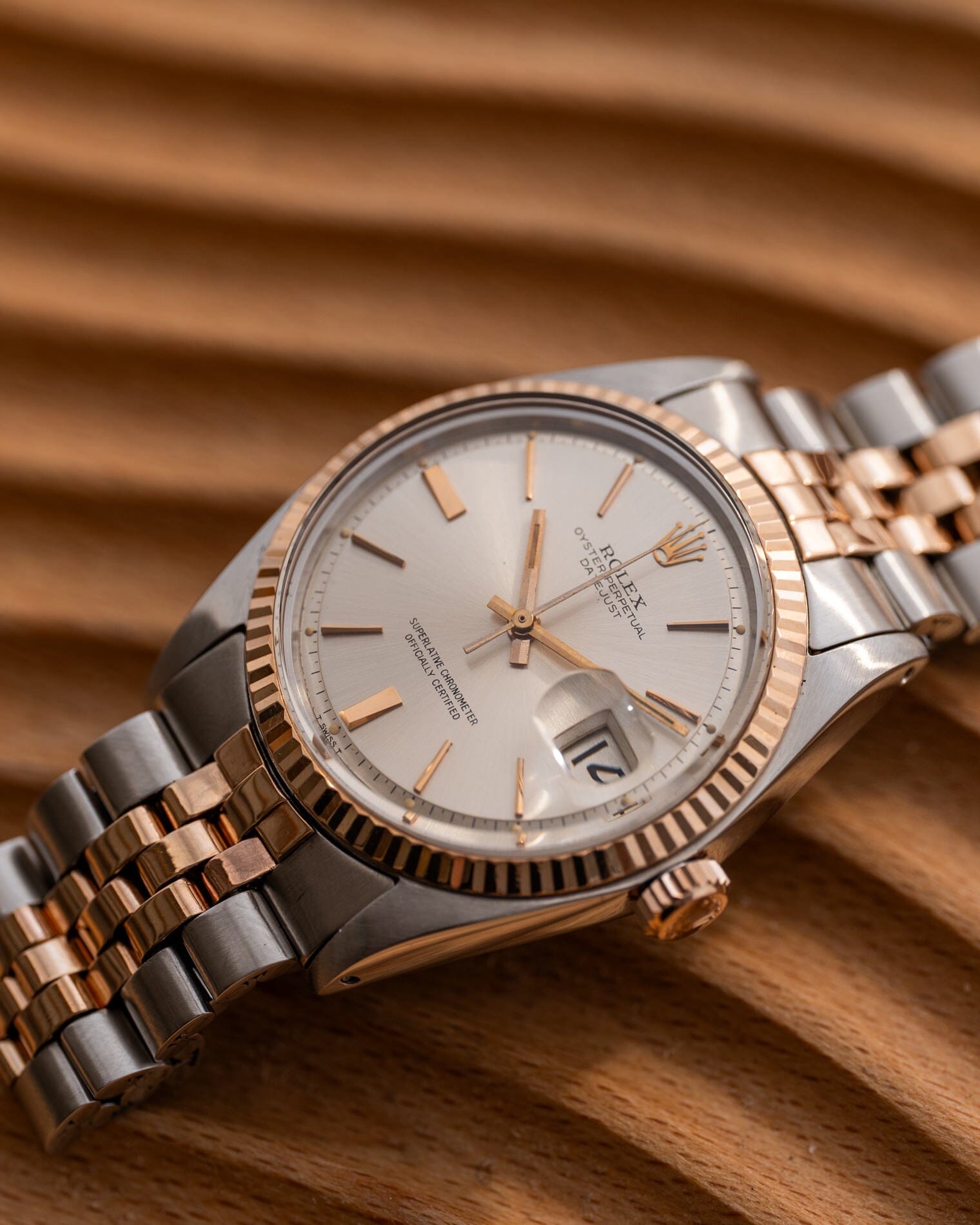 Rolex Datejust 1601 PG Silver Dial with Service Paper Watch ROLEX