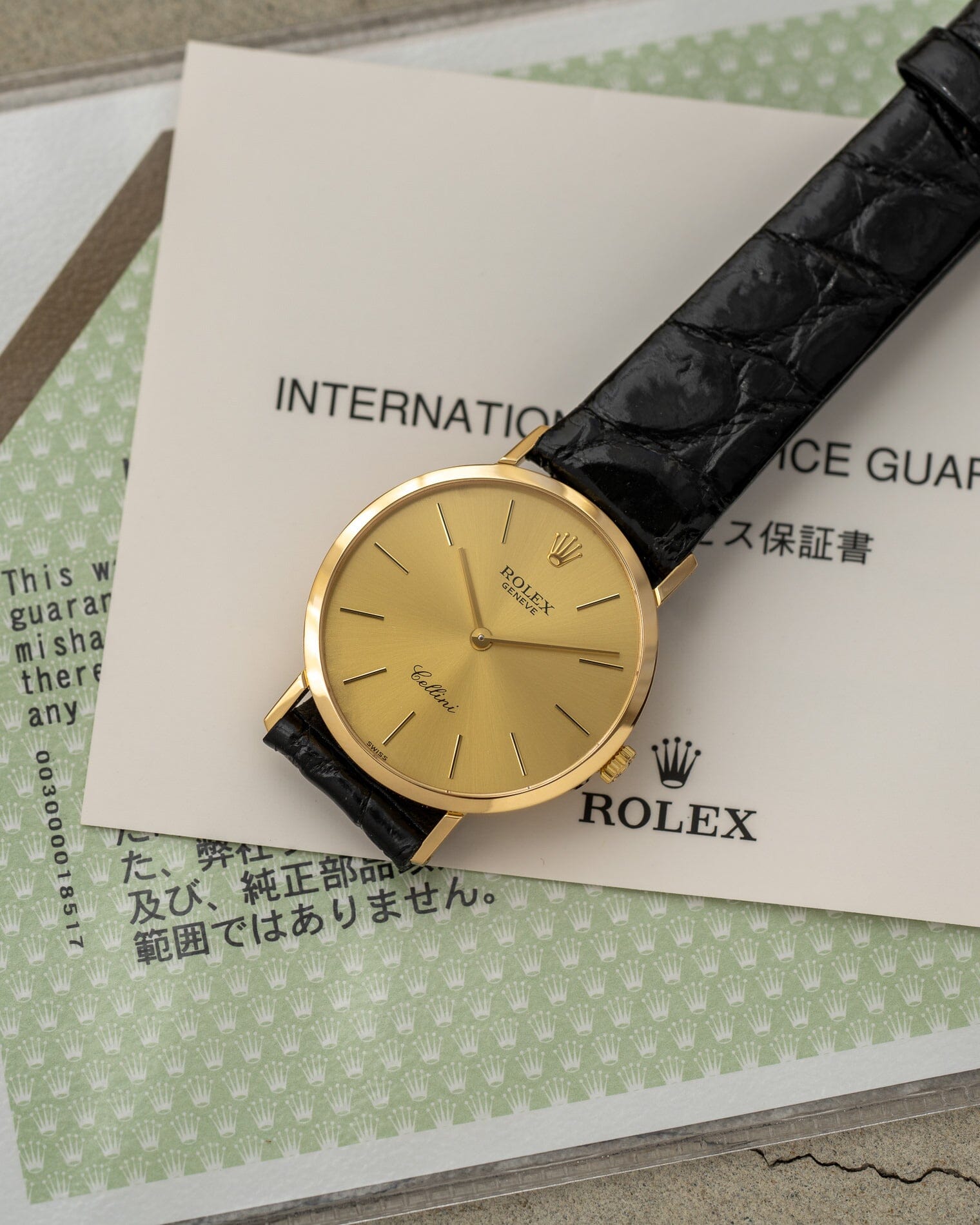 Rolex チェリーニ 4112 YG シャンパンダイアル 国際サービス保証書付き Watch ROLEX