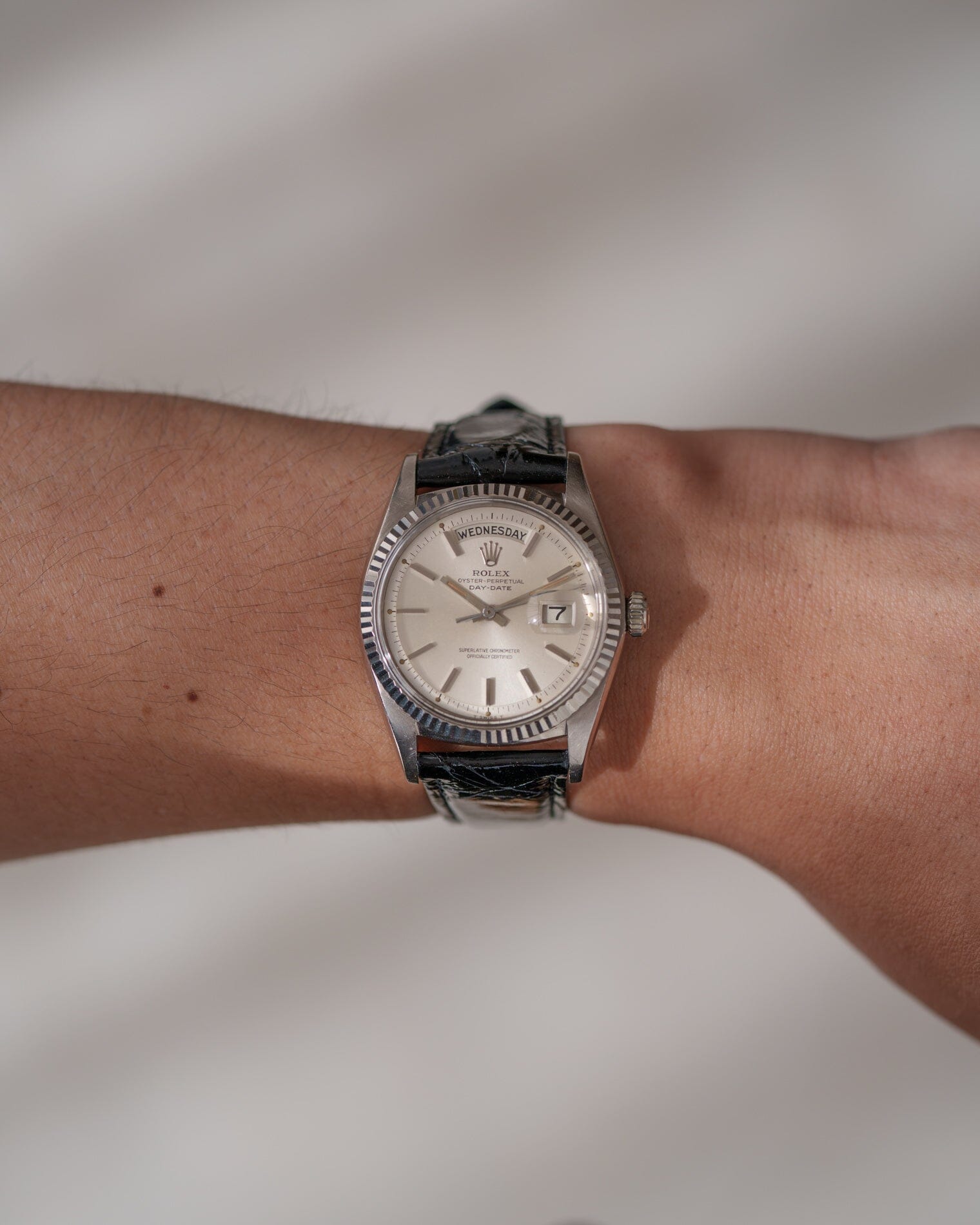 ロレックス デイデイト 1803 WG シルバーダイアル Watch ROLEX