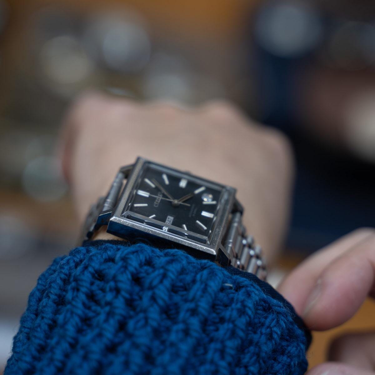 CITIZEN Auto Day Date Black Dial "MONACO" 1960s - Arbitro