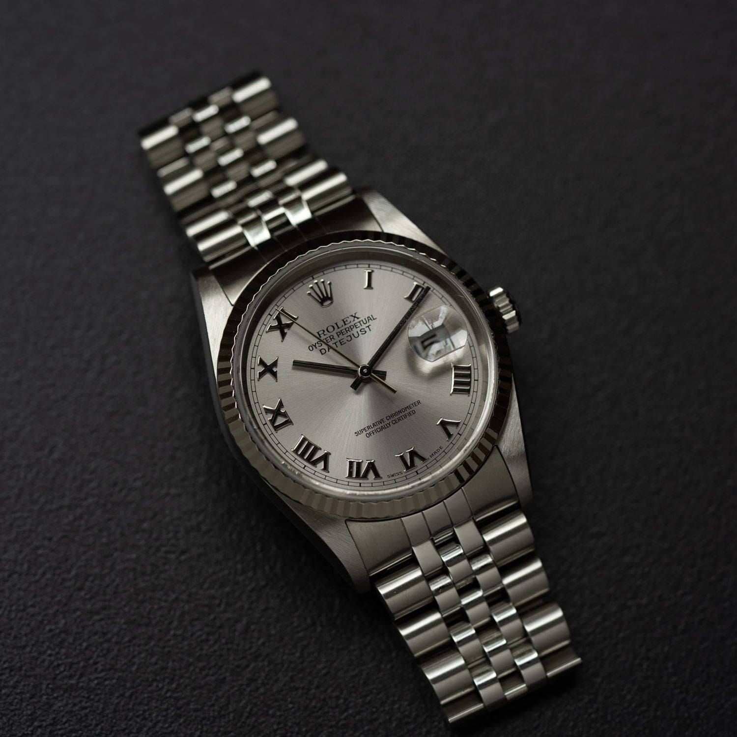 ROLEX Datejust 16234 Silver Roman Box and Paper - Arbitro