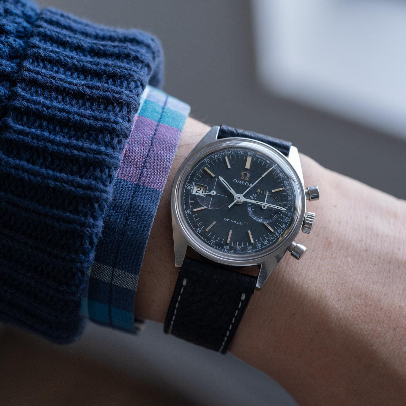 OMEGA De Ville Chronograph 146.017 Blue Dial 1960s - Arbitro