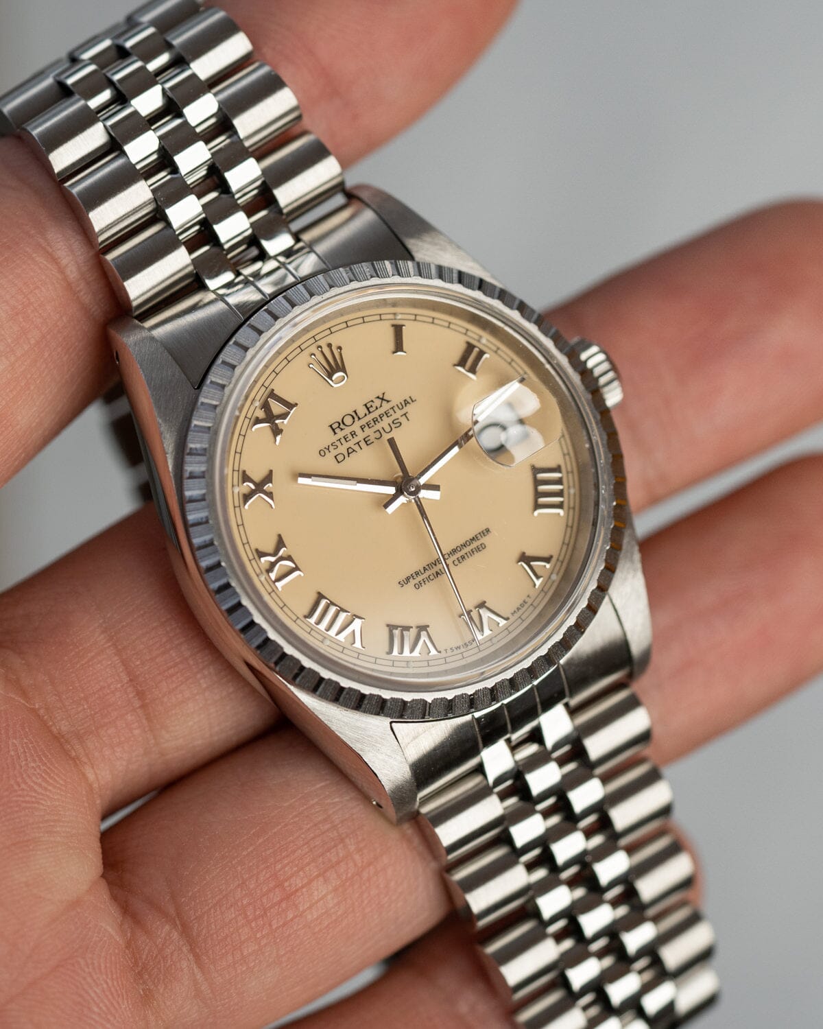 ロレックス デイトジャスト16220 アイボリーローマン Watch ROLEX
