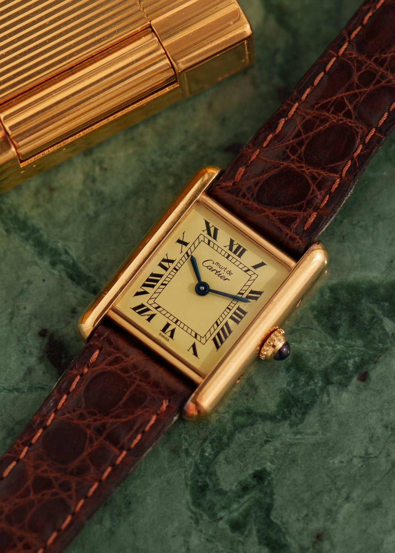 カルティエ マストタンク SM アイボリーローマン QZ 箱付き Watch CARTIER 