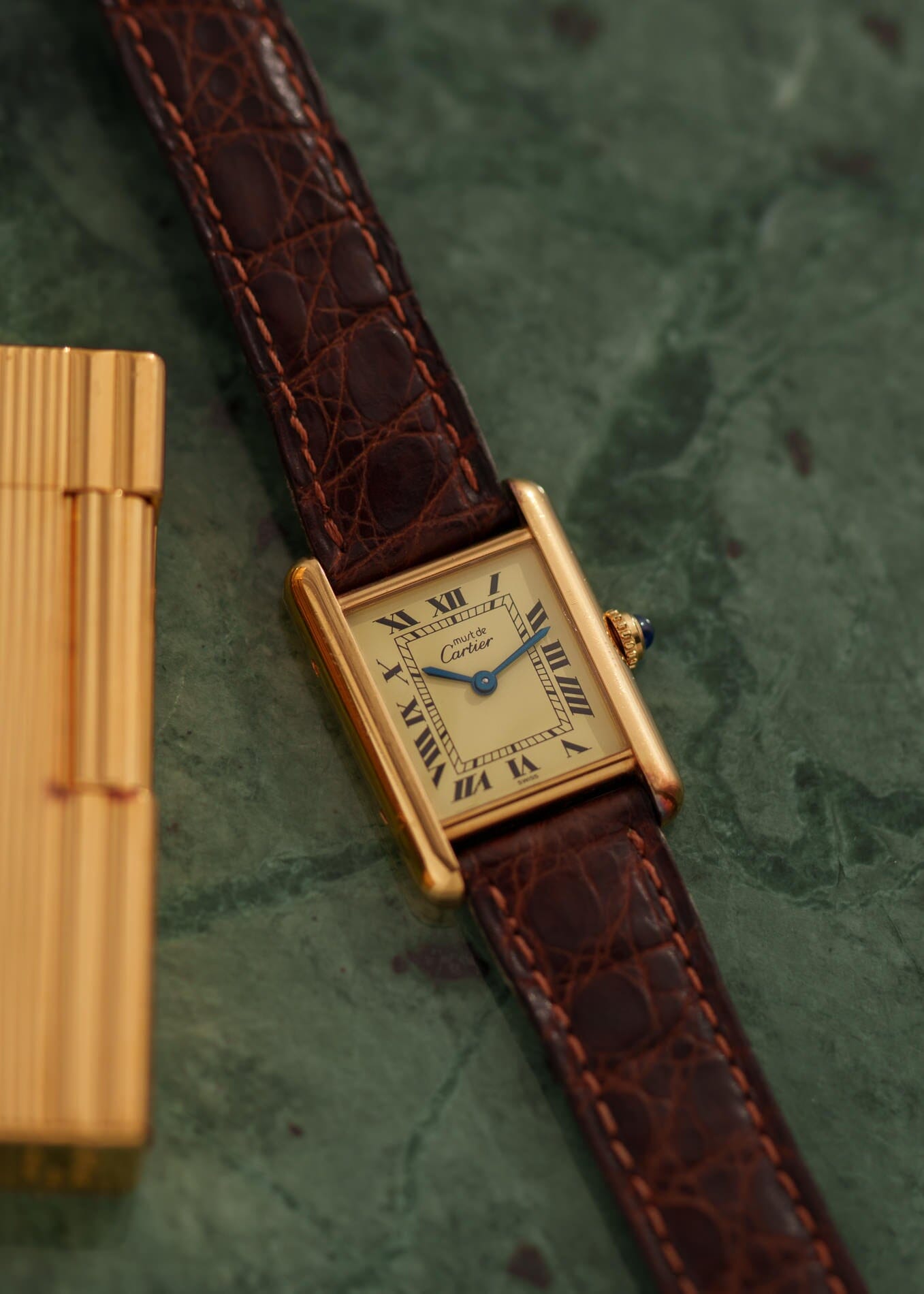 カルティエ マストタンク SM アイボリーローマン QZ 箱付き Watch CARTIER 