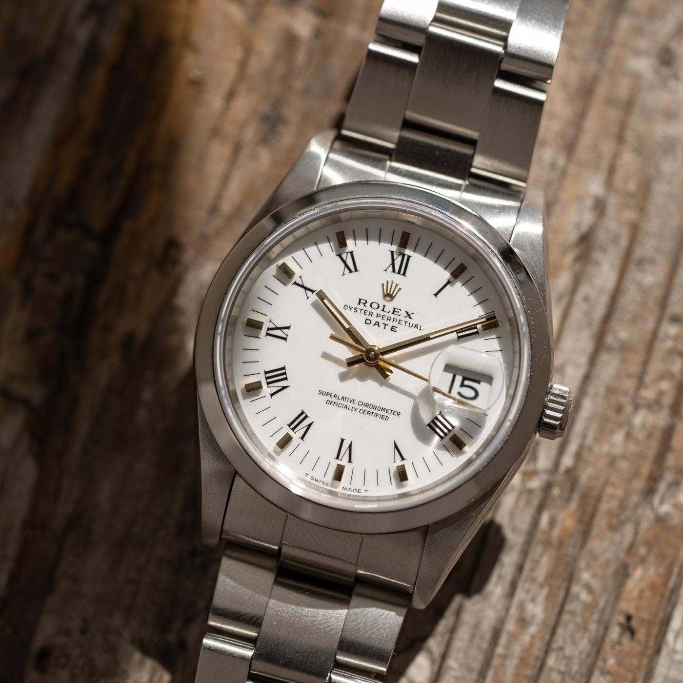 ROLEX Oyster Perpetual Date 15200 White Roman - Arbitro