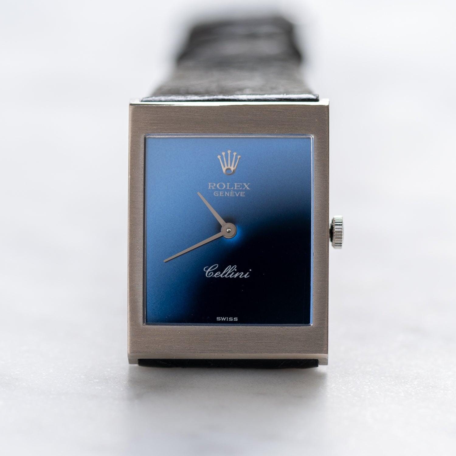 ROLEX Cellini 4014 Rectangle WG Navy Dial - Arbitro